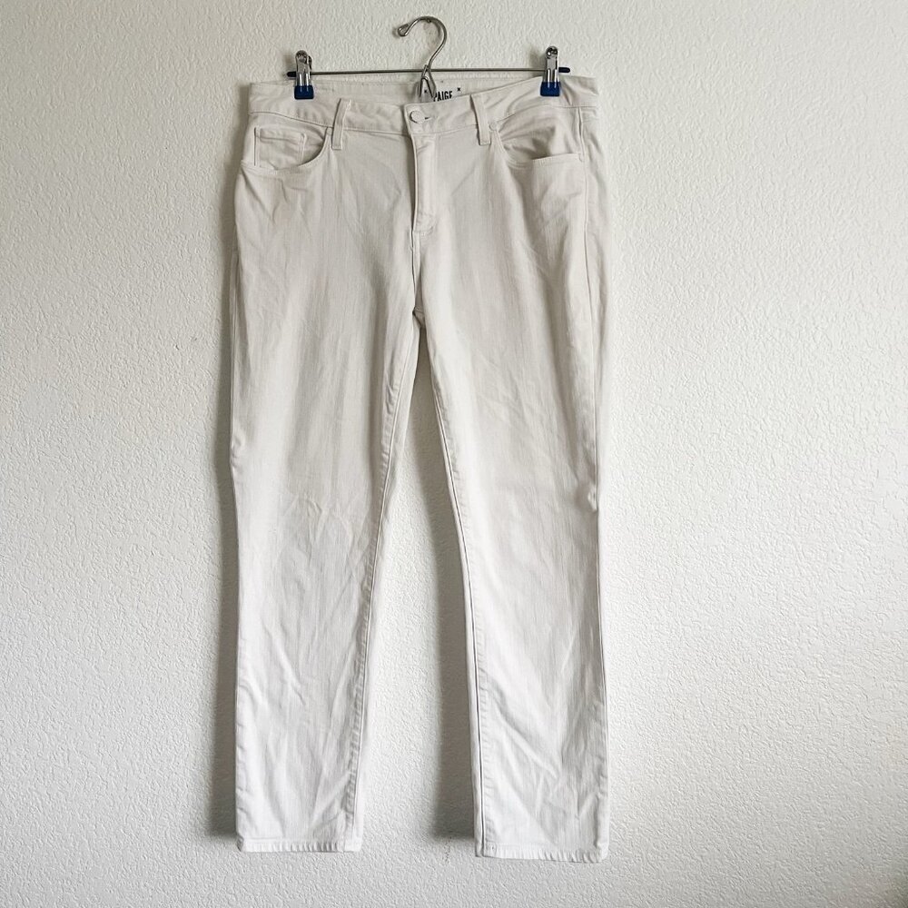 Paige 29” Waist Brigitte White Straight Leg Jeans 27” Inseam